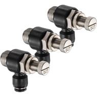 HARFINGTON 3pcs Air Flow Control Valve 6mm Tube OD x 3/8" PT Thread Push to Connect Fitting Air Line