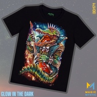 Black T-shirt 3d Rock Chang Original Guitar Gator Realistic Print Glow in the Dark Unisex 2xlarge