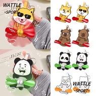 WATTLE Upgrade Egg Cat Keychain, Double-leaf Push Cartoon Keychain, Capybara Egg Fan Keychain Bag Ac