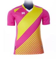 WARRIX SPORT เสื้อฟุตบอลพิมพ์ลาย WA-1523  ( สีชมพู-เหลือง )