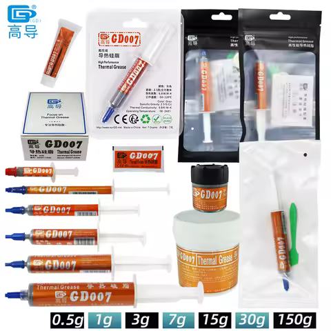 GD007 Thermal Grease Paste Plaster Heat Sink Compound Cooling Net Weight 0.5/1/3/7/15/30/150 Grams f