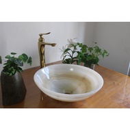 White onyx stone wash basin countertop vessel sink onyx stone  rectangular sink