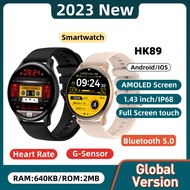 2024 ใหม่ HK89 Heart Rate Call Smart Watch 1.43 นิ้วหน้าจอ AMOLED 260mAh Bluetooth 5.0 NFC Android IOS IP68 Smartwatch กันน้ำ