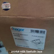 stop kontak lantai merk Hager (stop kontak arde+outlet data) WGFFVE3BS