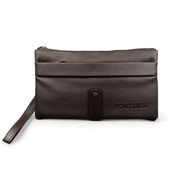 Handbag Pouch Pria Wanita Kulit PU Model Simple dan Elegan