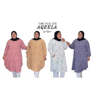 Tunic Muslimah Blouse Labuh Printed Sweet Flower Plus Size Pocket | Aqeela