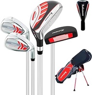 XDriveMax 5/6 Pieces Kids Golf Club Set, Junior Golf Club Set Ages 4-12 Includes Stand Bag, 1# Drive