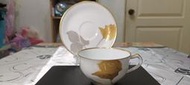 大倉陶園 OKURA 黃金 金蝕玫瑰 薔薇骨瓷咖啡 花茶杯盤組8.6成新  narumi 則武 香蘭社