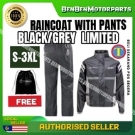 TOBAKI RAINCOAT WITH PANTS (BAJU HUJAN ZIP) Full Protection PU-Coated Polyester Inner Silk Comforter