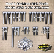 Baut blok mesin HONDA OLD CB 150R & OLD CBR 150R Fulset Crankcase baut L stainless