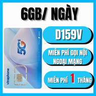 ( SẴN 1 THÁNG ĐẦU ) Sim 5G Vinaphone D159V / VD149 Tặng 6GB/ngày + Miễn phí nghe gọi  nhắn tin . Phí