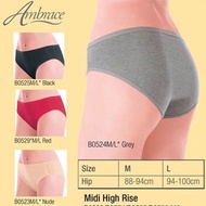 COSWAY Panties Midi High Rise Ambrace Red Grey Skin Color Seluar Dalam