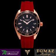 TOMAZ Watch TRIDENT GR03A-D8 [Black/Rosegold] Red Silicone Strap / New / Authentic / Original / Read