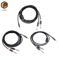 [prettyia] 3.5mm to 6.35mm x2 Cable Audio Cables 3.5mm Stereo Jack Plug to 2 x 6.35mm Mono Audio Cab
