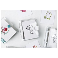 PINEDOT Mini Binder Journal Book (Binder + Insert Grid + Cover Card + Pocket + Sticker)