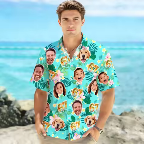 New Personalized 67 Meme Six Seven Hawaiian Shirt Custom Face Aloha Shirt, Bachelor Party Gifts Hara