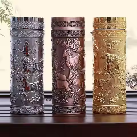 Bronze Silver Cup Relief Thousand Foot Silver Cup Horse to Success Insulated Cup Silver Plated Cup B