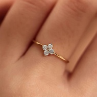 AA5 Women style cincin emas 916 Four-leaf Clover style / Ring gold 916