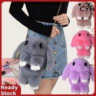 Cute Plush Bunny Doll Crossbody Bag, Cartoon Double Shoulder Bag, Student Bag, Stylish and Versatile