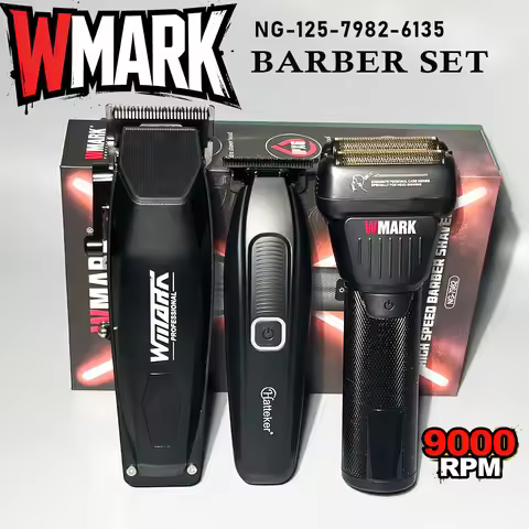 Barber Professional Powerful Electric Hair Clipper Set DLC Blade 9000RPM Foil Shaver Trimmer for Man