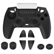 【4·4】Ps5 Controller Silicone Case 9 in 1 Set with Particles Playstation 5 Handle Case PS5 joystick cover Game Accessories
