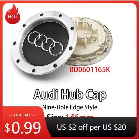2026 Hot For Audi Hub Caps 4PCS 146mm 8D0601165K Wheel Center Hub Cover 4 Ring Logo Audi Logo For Au
