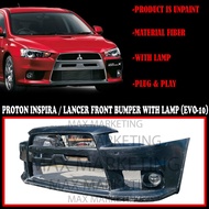 B1283 PROTON INSPIRA / LANCER FRONT BUMPER WITH LAMP (EVO-10) FIBERGLASS BODYKIT