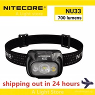 【In stock】NITECORE NU33 Headlamp 700 Lumens 2,000mAh Li-ion Light aluminium alloy USB-C Rechargeable Headlight Torch Built-in Batt. PBQW