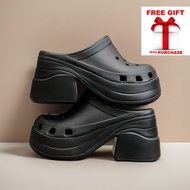 8cm block heel pump slip on shoe kasut perempuan