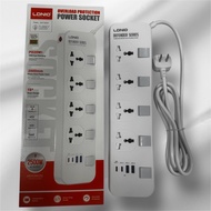 LDNIO SC4408 ปลั๊กพ่วง 4 ช่อง 4 สวิทช์ รองรับถึง 4 universal outlet Power Strip รองรับไฟ 2500W-10A(M