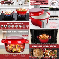 Cast Iron Enamel Pot Baking Bread Enamel Double Ear Dual-use Pot Deepened White Cast Iron Dutch Pot