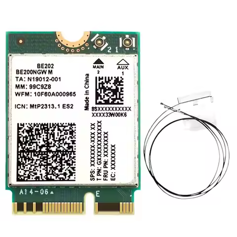 BE202 Wifi7 Network Card 2.4/5/6G Tri-Band 5374M Gigabit Wireless Wifi Bluetooth 5.4 Module With Ant