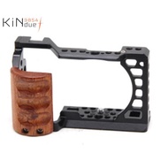 A6400 / A6300 / A6100 / A6000 Wood Handle Metal Camera Cage Stabilizer Rig Accessories
