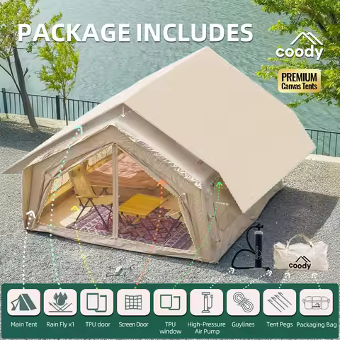 Coody 13.6 Air Tent-Beige Folding Camping 4-8 Person Outdoor Inflatable Tent Portable Tent For Outdo