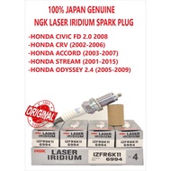 100% JAPAN GENUINE NGK LASER IRIDIUM SPARK PLUG  (IZFR6K11) 1Set 4Pcs