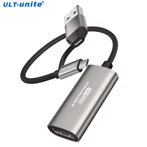 1080P Capture Card 4K Input HDMI to USB-A/USB-C USB3.0 Capture Video and Audio Recording for OBS Stu