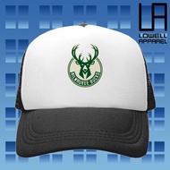 Milwaukee Bucks Logo NBA Basketball Sports Baseball Mesh Cap - Sublimation