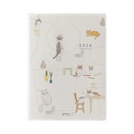 Midori Pocket Diary 2026 A6 Weekly Cat Pattern 22367006 (Starts January 2026)