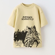 KREACTIVE T-Shirt AVENGED SEVENFOLD Life Is But a Dream Healing The World Beige Oversize Tee A7X - O
