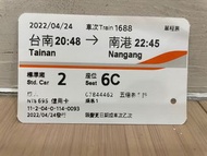 🚄高鐵票根—台南 —台北