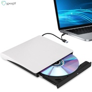 External CD DVD +/-RW Drive, USB 3.0 &amp; USB-C Portable CD &amp; DVD ROM Burner Player Reader Writer Rewriter Disc Drive Durable Easy Install Easy to Use ,White