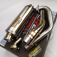 Knalpot racing Creed Original+db killer 1 set Vixion/ satria fu/ cb150r/ cbr 150r/ r15 v2/ r15 v3/ j