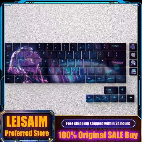 2025 Cyberpunk Edgerunners Lucy Theme Anime Keycaps Mechanical Keyboard Cherry Profile PBT Custom Ke