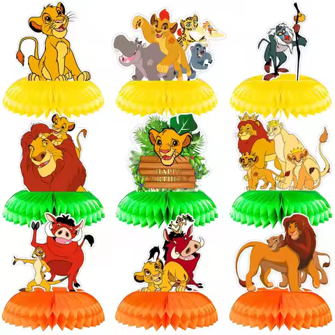 9pcs/set Lion King Party Decoration Products Honeycomb Pendant Table Honeycomb Ball Male and Female 