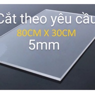Transparent mica plastic sheet 5MM AND 3MM thick x 80CM X 30CM, can be cut to size upon request