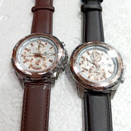 C*s*o ED*F*C* EFR-539 Chronograph White Dial Rosegold Combi Leather Men's Watch