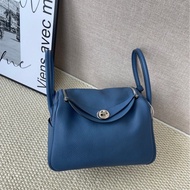 Hermes Lindy 26 瑪瑙藍拼白線