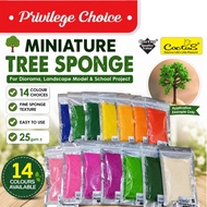 Miniature Tree Sponge 25gsm | Diorama Landscape Material | Model Tree Foliage | School Project Craft