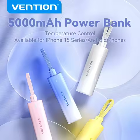 Vention Power Bank 20W Fast Charge 5000mAh Portable PowerBank for iPhone 16 SAMSUNG Xiaomi Huawei Ph