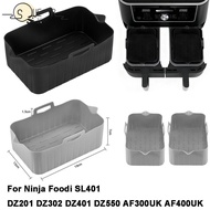 SUEREN Air Fryer Basket, Rectangle Silicone Air Fryer Baking Tray, Reusable Rectangle Basket Contain